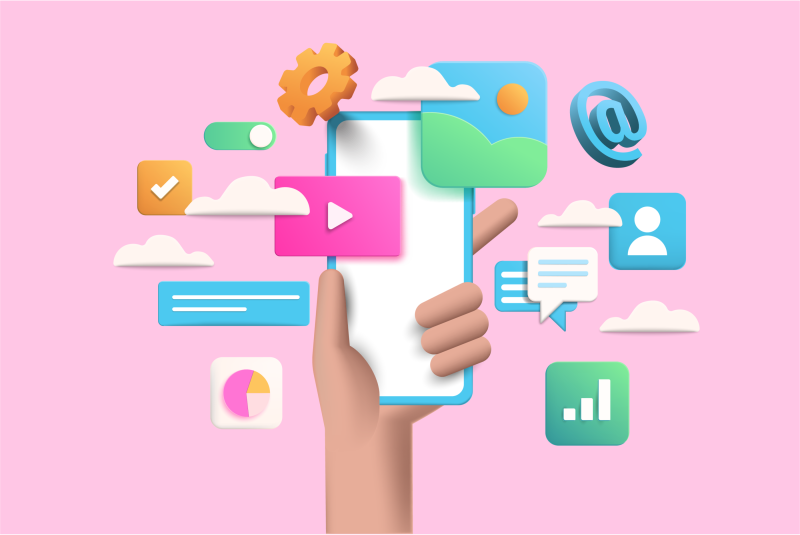 concepto de redes sociales o social media