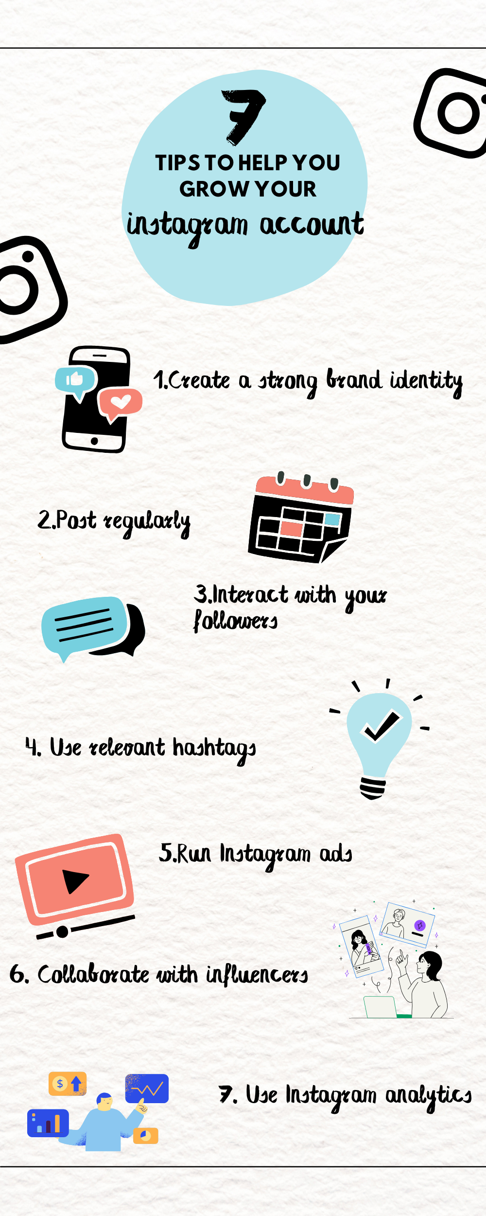 7 tips to help you grow your instagram account infograph