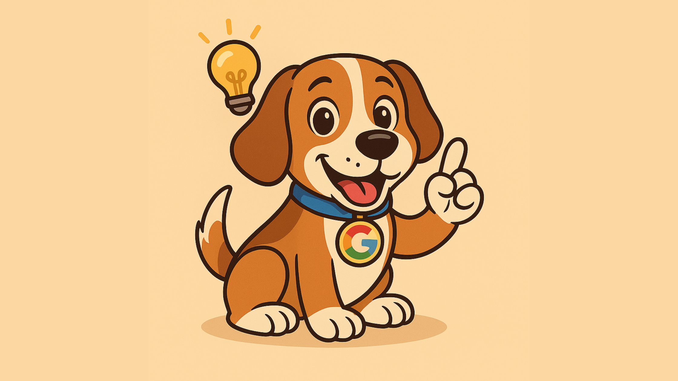 perro sonriendo porque le vino una idea