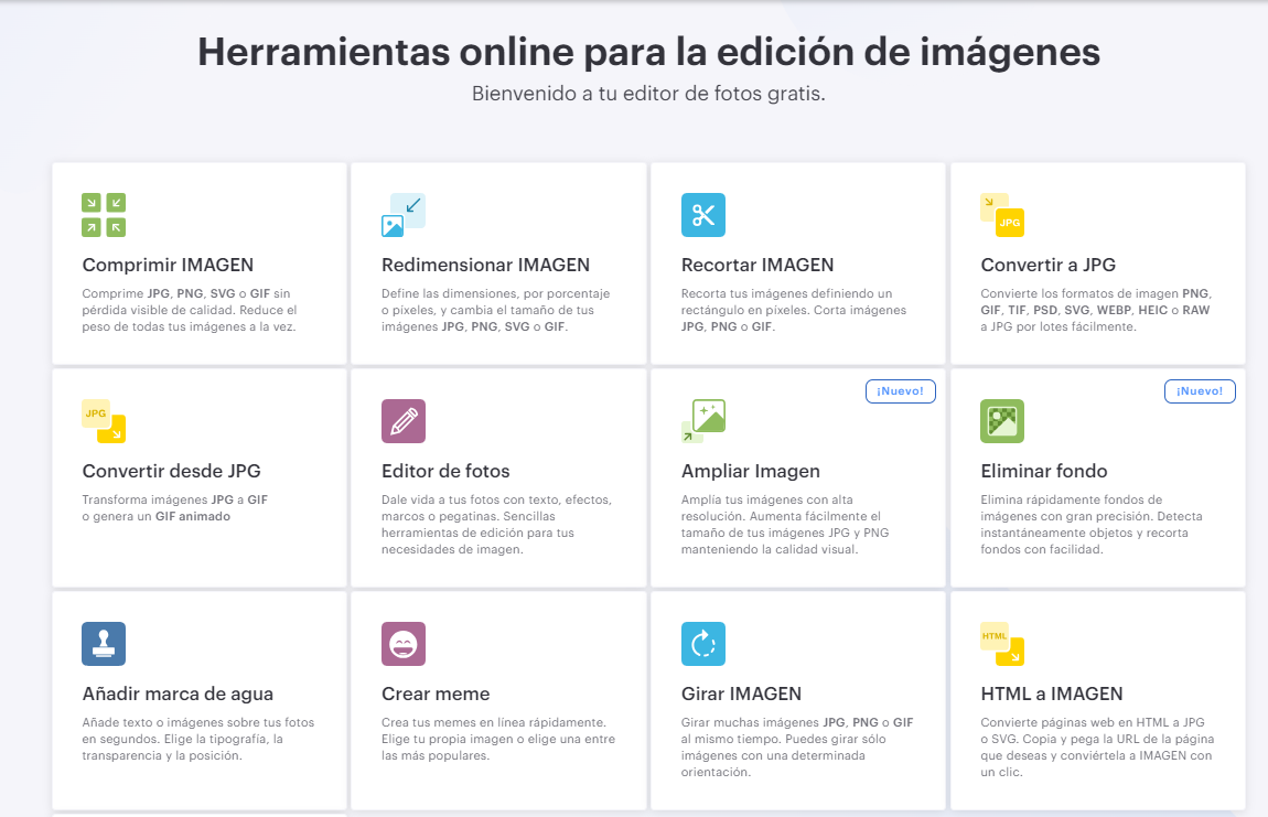 herramientas para editar imágenes iloveimg