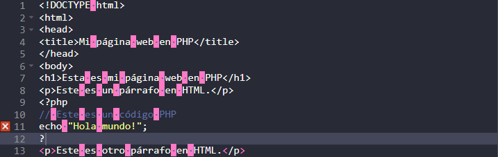 implementar html php