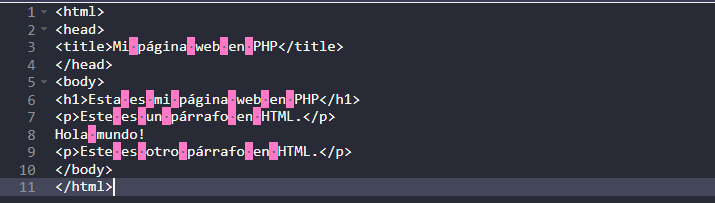 implementar html php