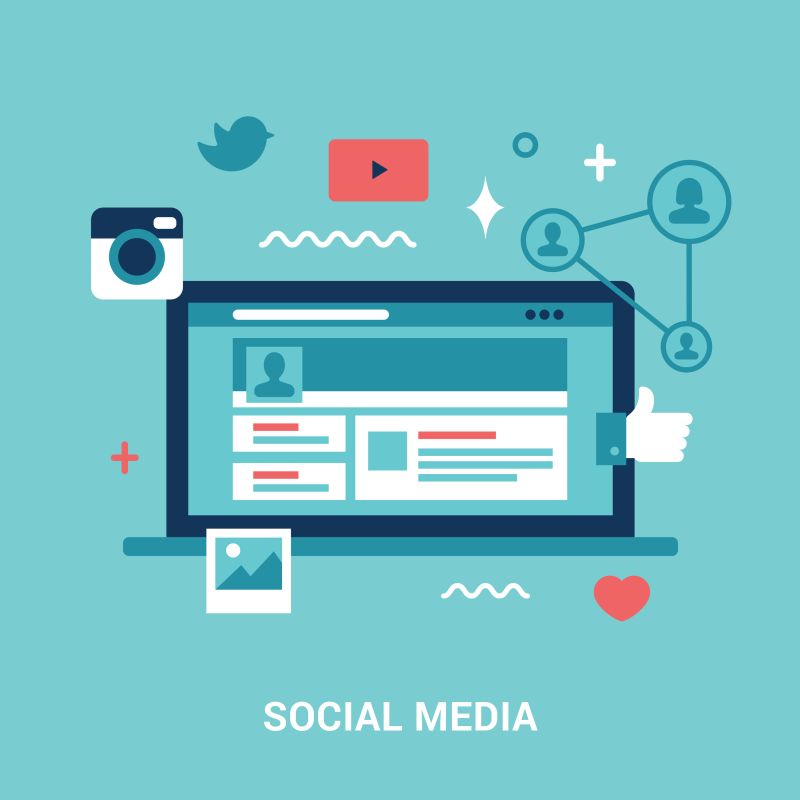 concepto de redes sociales o social media