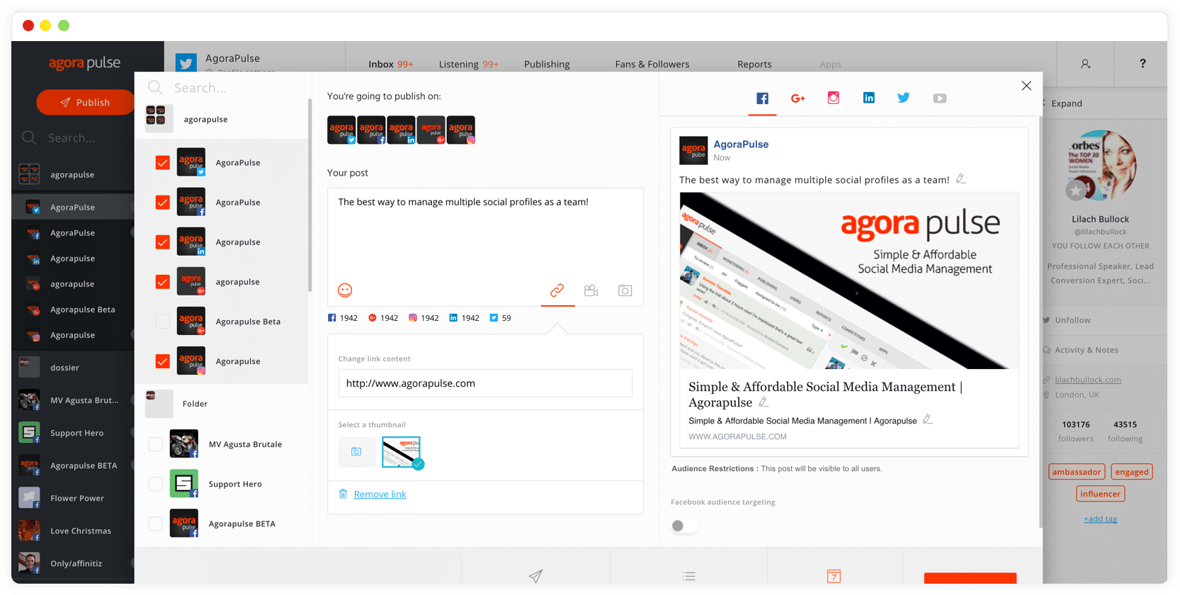 dashboard agorapulse