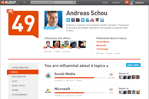 dashboard klout